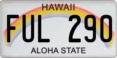 HI license plate FUL290