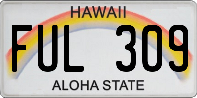 HI license plate FUL309