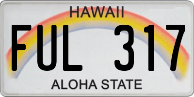 HI license plate FUL317