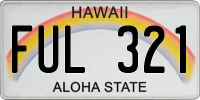 HI license plate FUL321