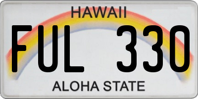 HI license plate FUL330