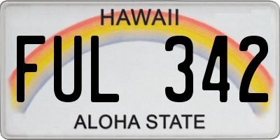 HI license plate FUL342