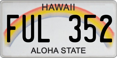 HI license plate FUL352