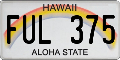HI license plate FUL375