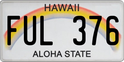 HI license plate FUL376
