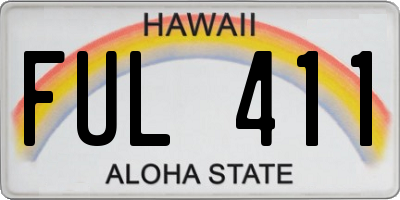 HI license plate FUL411