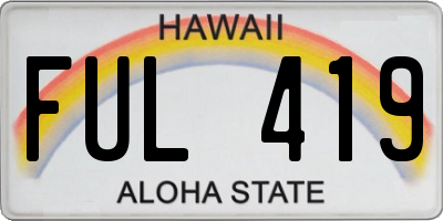 HI license plate FUL419