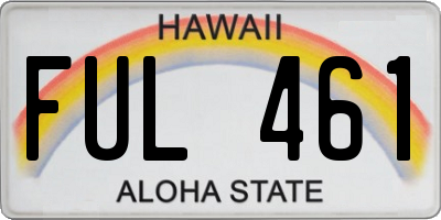 HI license plate FUL461