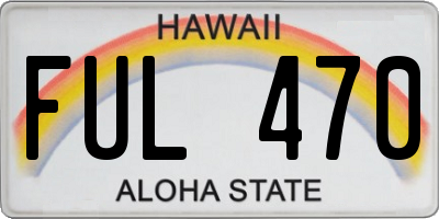 HI license plate FUL470