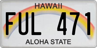 HI license plate FUL471
