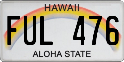 HI license plate FUL476