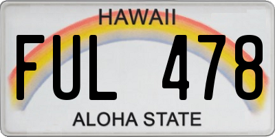 HI license plate FUL478