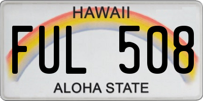 HI license plate FUL508