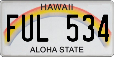 HI license plate FUL534
