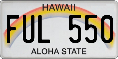 HI license plate FUL550