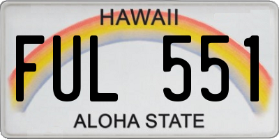HI license plate FUL551