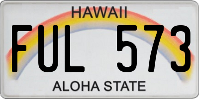 HI license plate FUL573