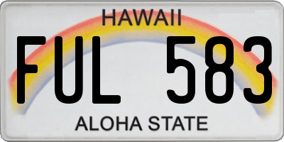 HI license plate FUL583