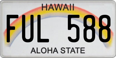 HI license plate FUL588