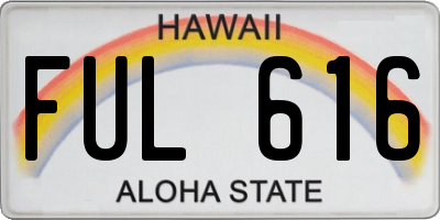HI license plate FUL616