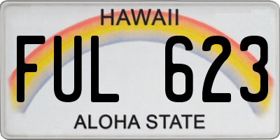 HI license plate FUL623