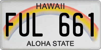 HI license plate FUL661