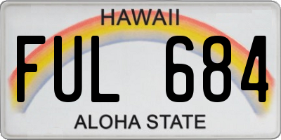 HI license plate FUL684
