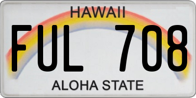 HI license plate FUL708
