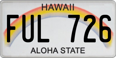HI license plate FUL726