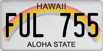 HI license plate FUL755