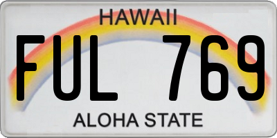 HI license plate FUL769
