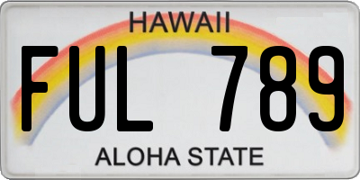 HI license plate FUL789