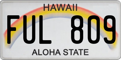 HI license plate FUL809