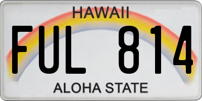 HI license plate FUL814