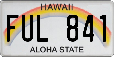 HI license plate FUL841