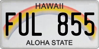HI license plate FUL855
