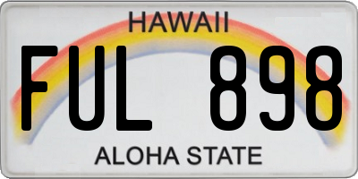 HI license plate FUL898