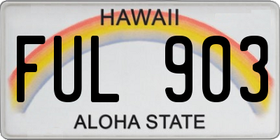 HI license plate FUL903