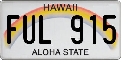 HI license plate FUL915