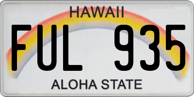 HI license plate FUL935