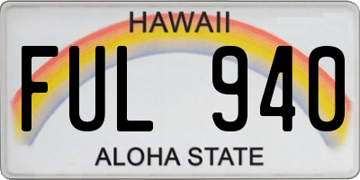 HI license plate FUL940
