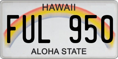HI license plate FUL950