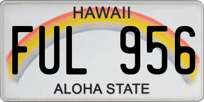 HI license plate FUL956
