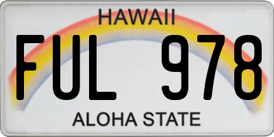 HI license plate FUL978