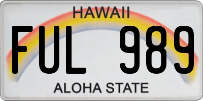 HI license plate FUL989