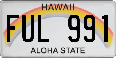HI license plate FUL991