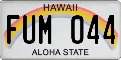 HI license plate FUM044