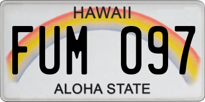 HI license plate FUM097