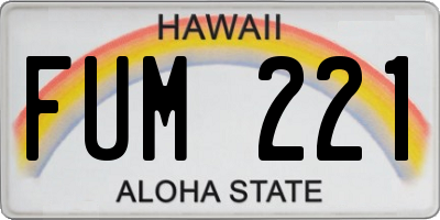 HI license plate FUM221
