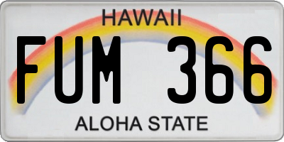 HI license plate FUM366
